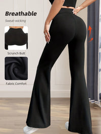 High Waist Slim Flare Trousers
