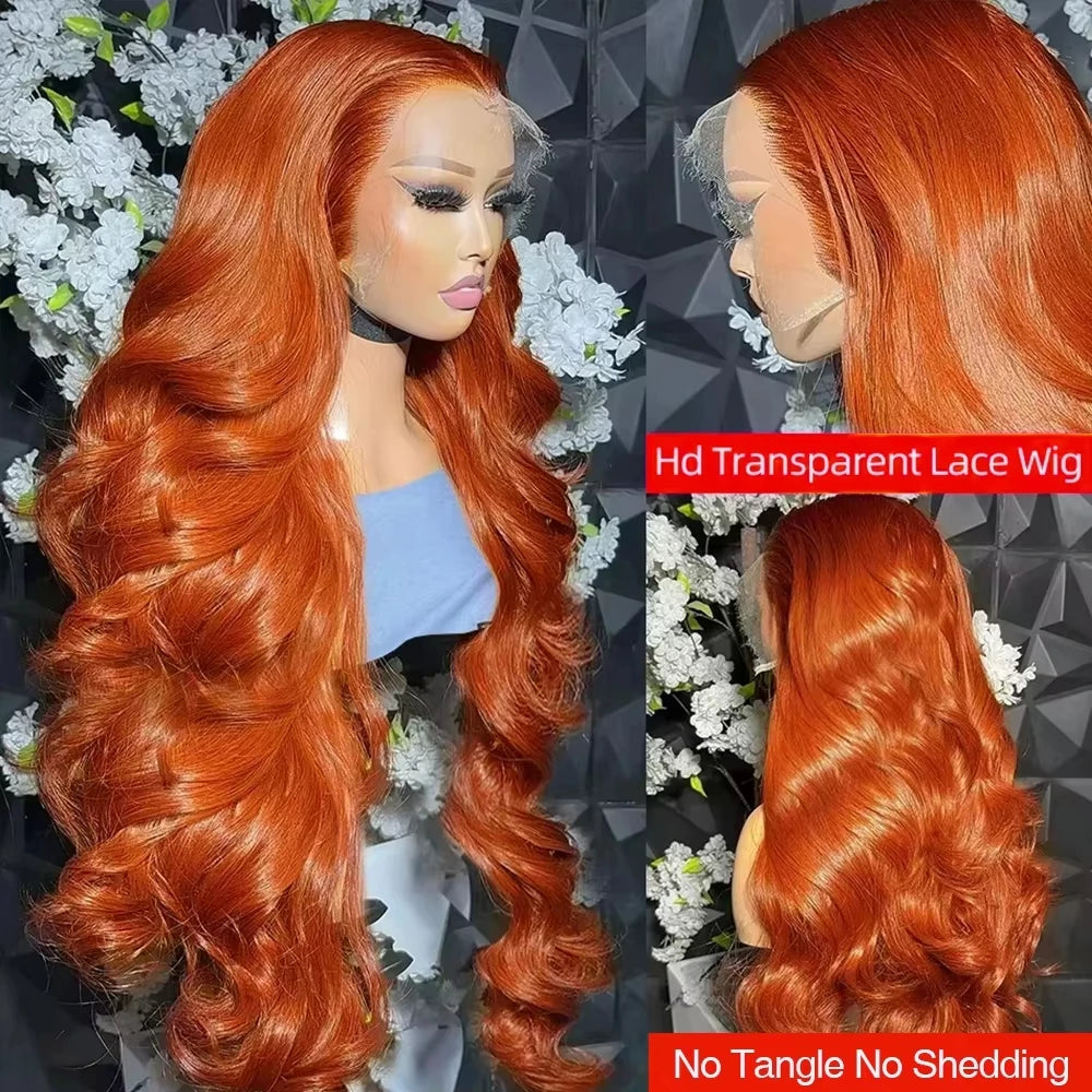 Body Wave Human Hair Wig – 350 Ginger HD Lace