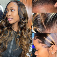 4/27 Highlight Body Wave Human Hair Wig