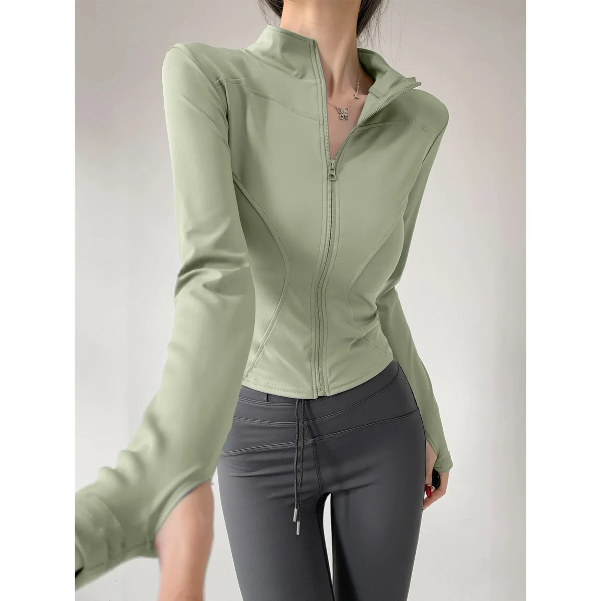 Long Sleeve Zip Running Jacket