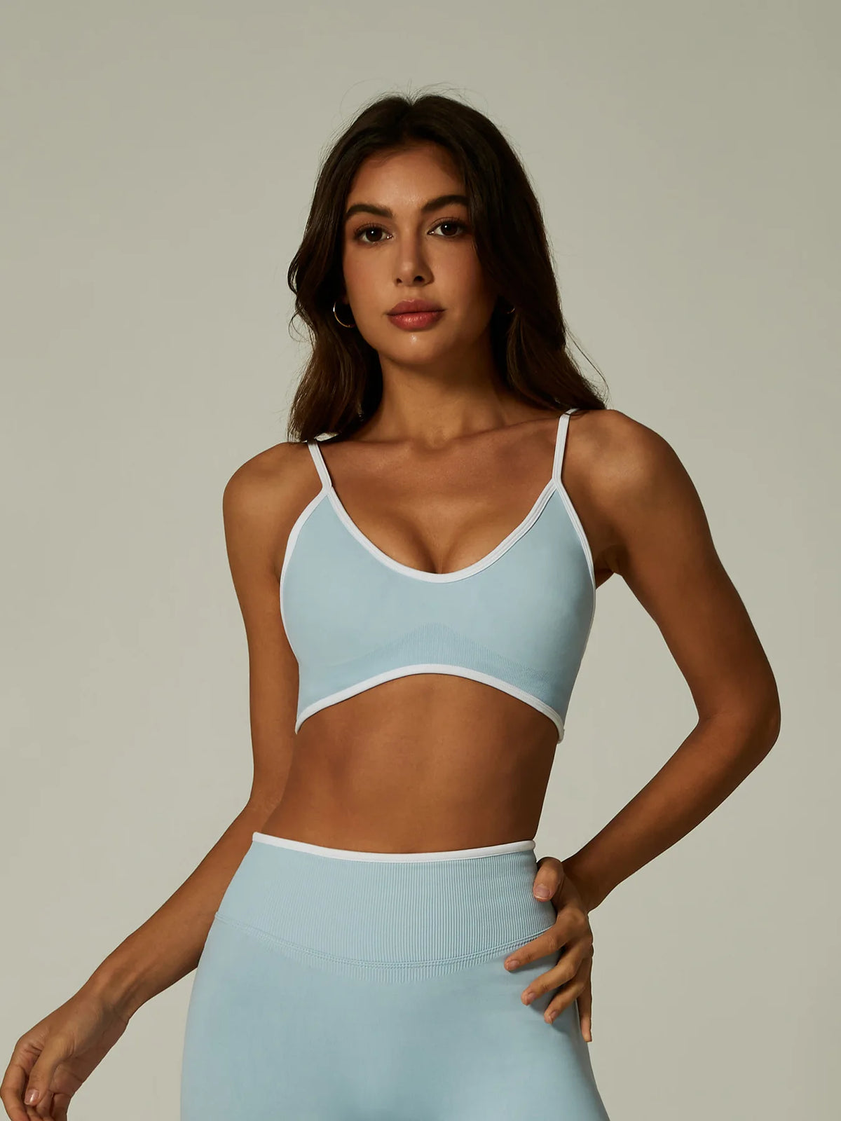 Color Contrast Backless Seamless Yoga Set