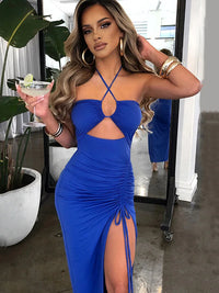 Sleeveless Backless Bodycon Midi Dress