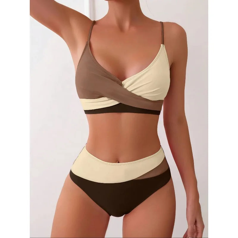 Patchwork Two-Piece Bikini Swimsuit