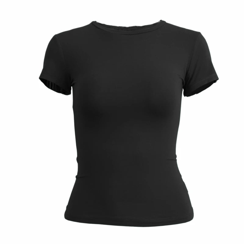 Slim Fit O-Neck Knit Sheath Tee