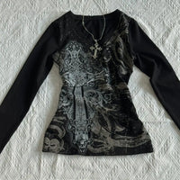 Y2K Vintage Gothic Long Sleeve Tee