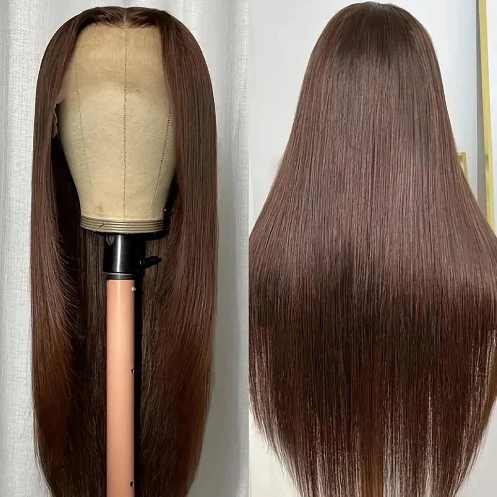 Chocolate Brown Straight HD Lace Wig – 13x4 & 13x6