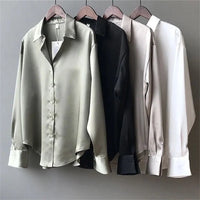Long Sleeve Turn-Down Collar Blouse