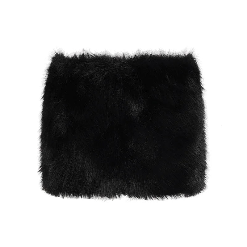 Faux Fur Bodycon Mini Skirt