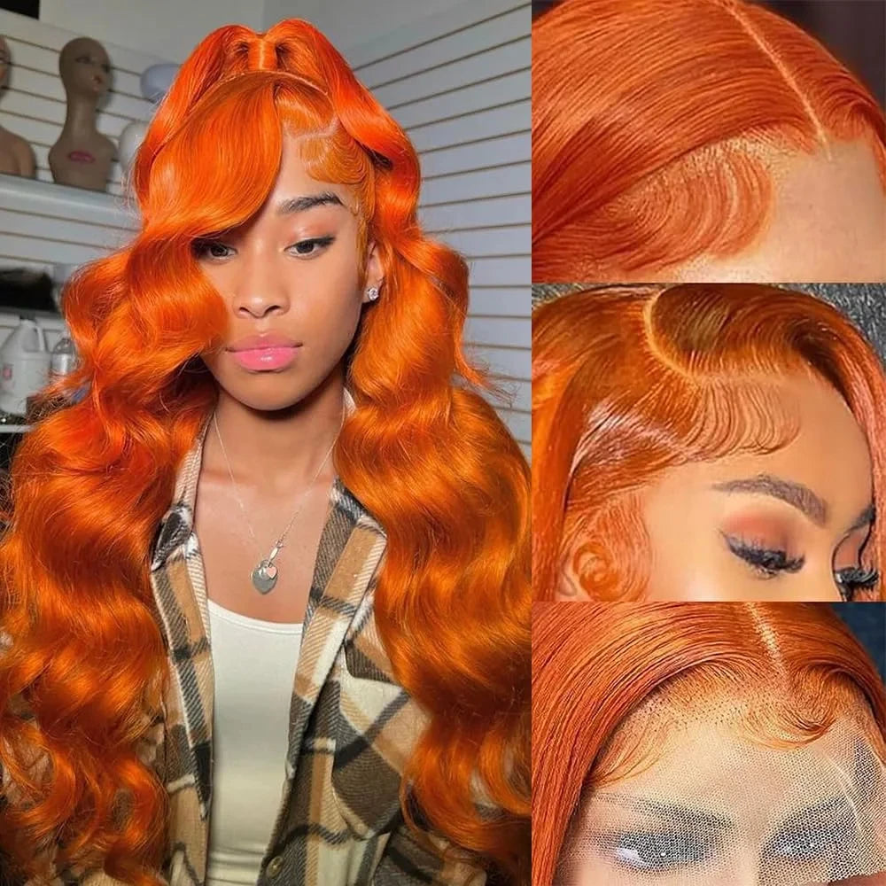 Body Wave Human Hair Wig – 350 Ginger HD Lace