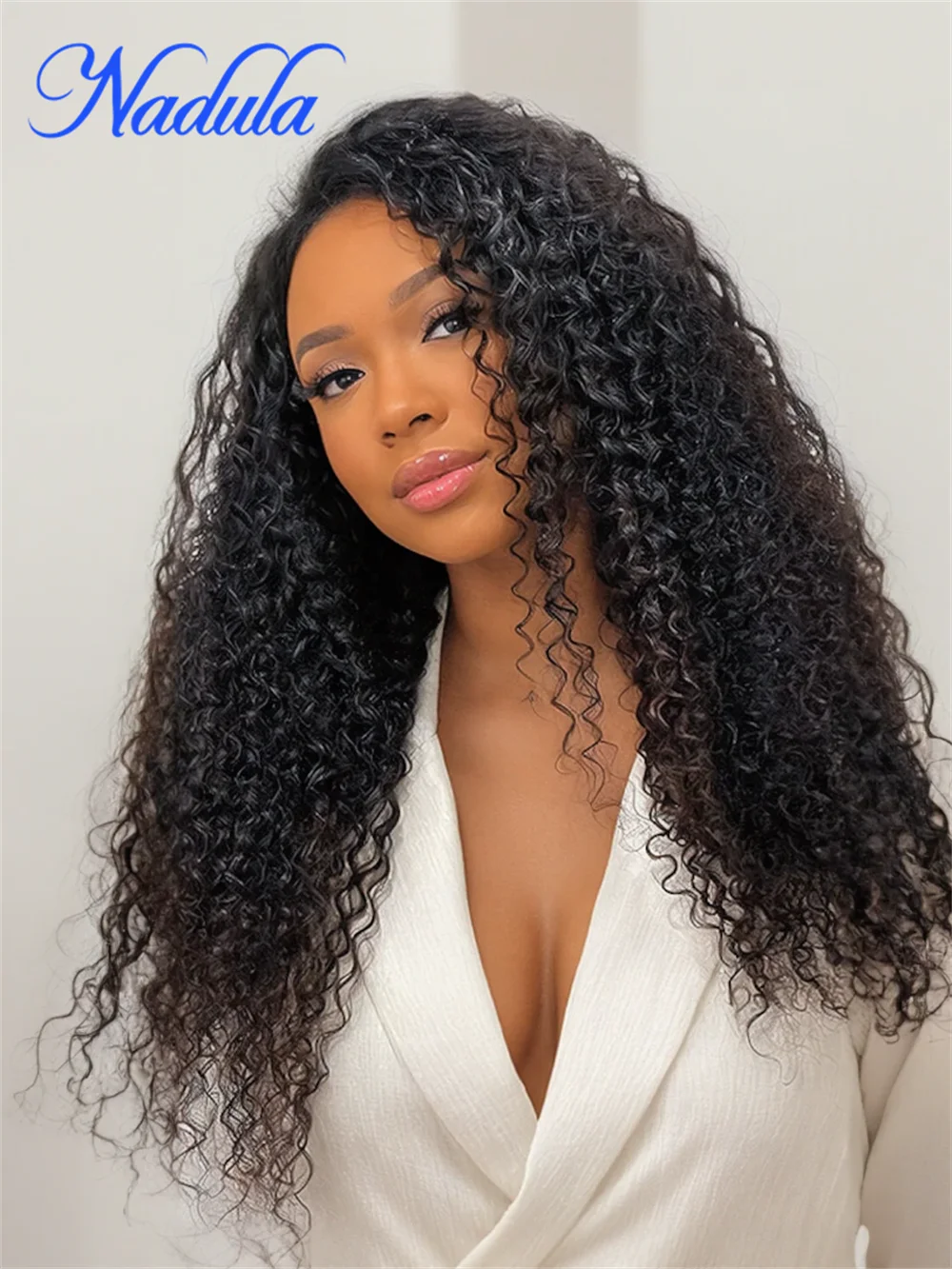V-Part Jerry Curly Glueless Human Hair Wig