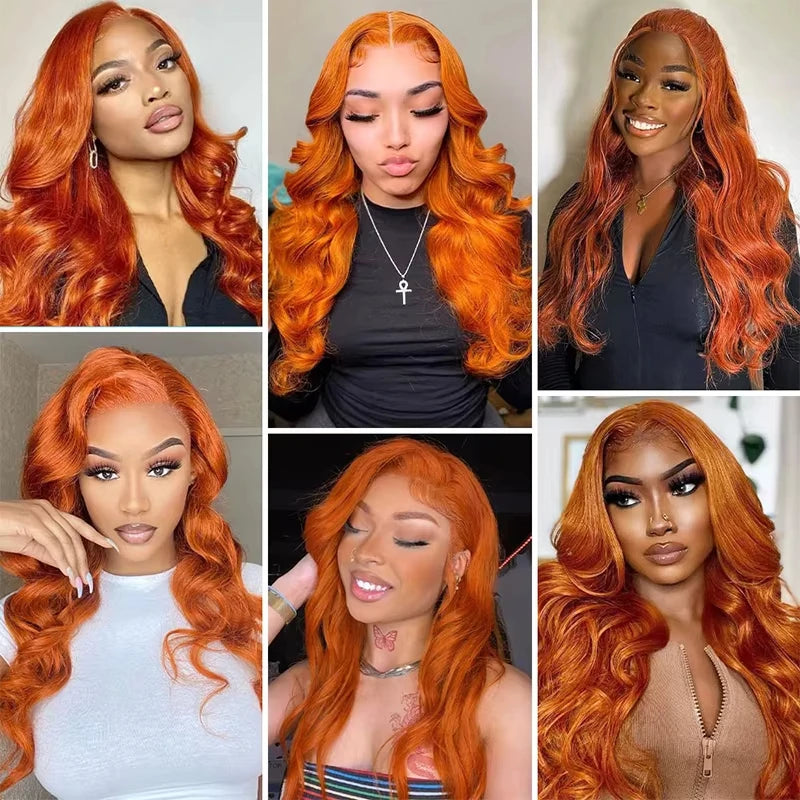 Body Wave Human Hair Wig – 350 Ginger HD Lace