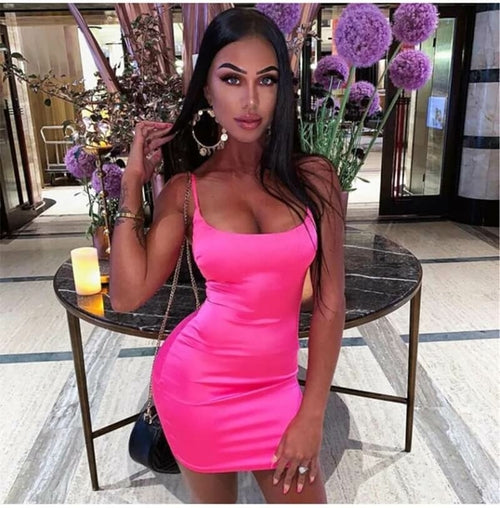 Spaghetti Strap Slim Fit Bodycon Mini Dress
