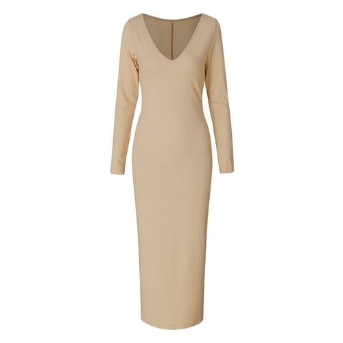 Off-Shoulder Knit Bodycon Midi Dress